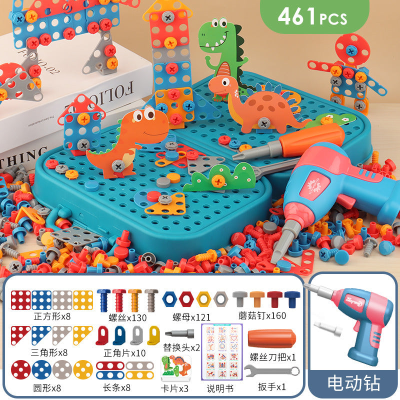 Complete screwdriver toolbox set for boys with electric drill, perfect for DIY repair and screw assembly