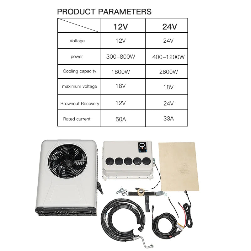 RV air conditioner 12v electric heating and cooling air conditioner 24v220v truck excavator modified air conditioner