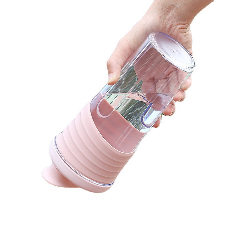 Ainmei new fitness outdoor sports water cup hand rope single-layer plastic cup milkshake shaking cup spot wholesale