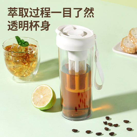 2024 new cold brew coffee cup summer accompanying water cup girls high value cup portable tea separation tea